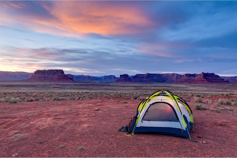 Living in tents during Adventure therapy for treatment of substance use disorder at Avenues Recovery